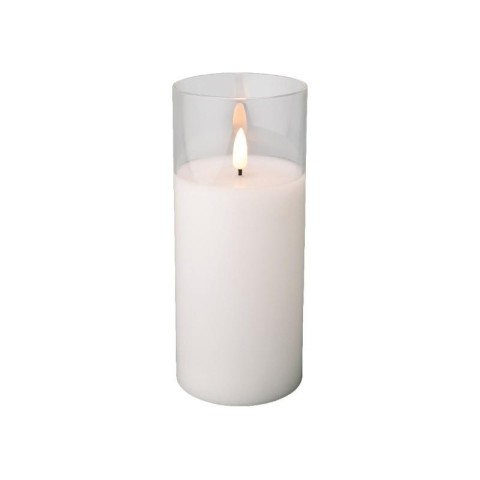 CANDELA IN VETRO LED BIANCO H.17.5 D.7.5